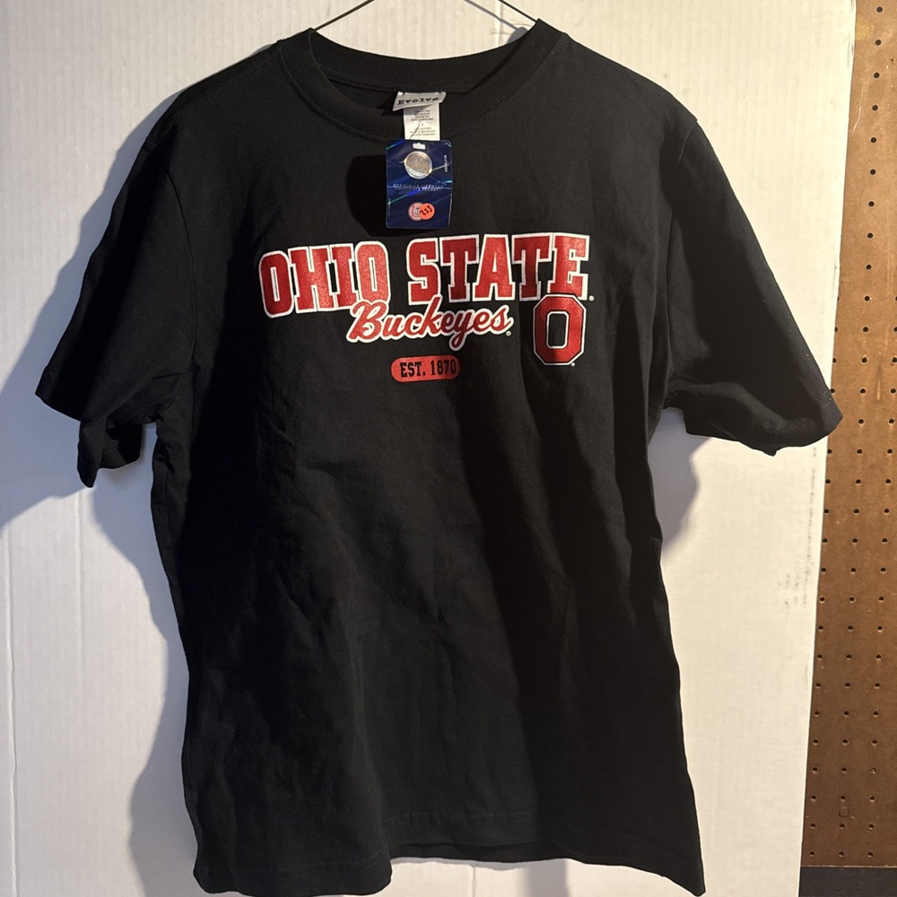 Ohio State Buckeyes T-Shirt Youth Large NCAA Official Black S/S Graphic Tee NWT